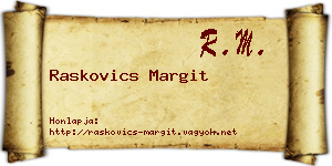 Raskovics Margit névjegykártya